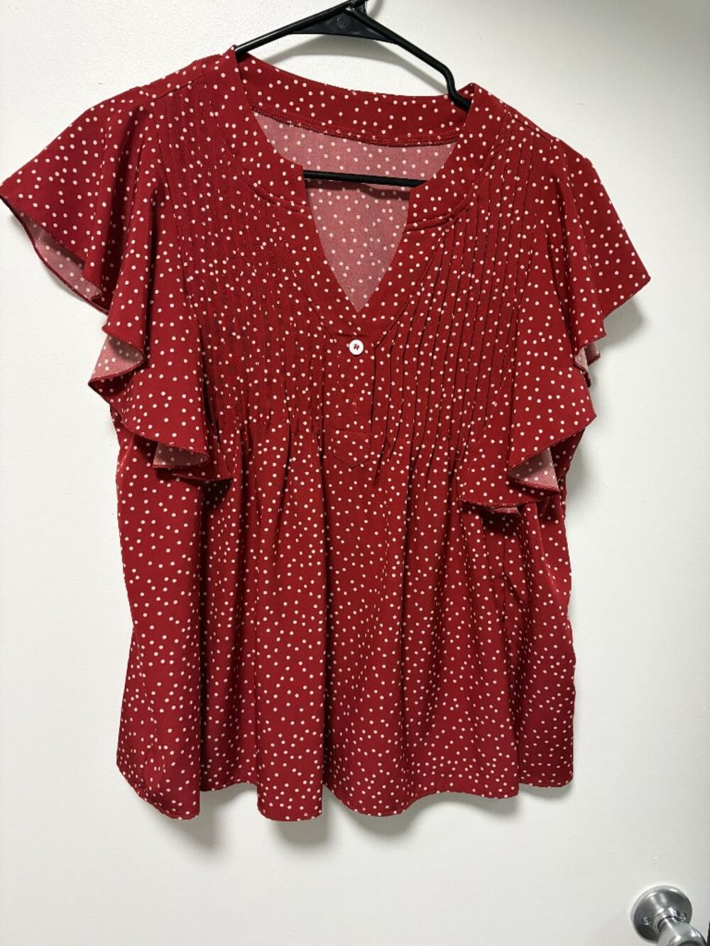 Red and White Polka Dot Blouse